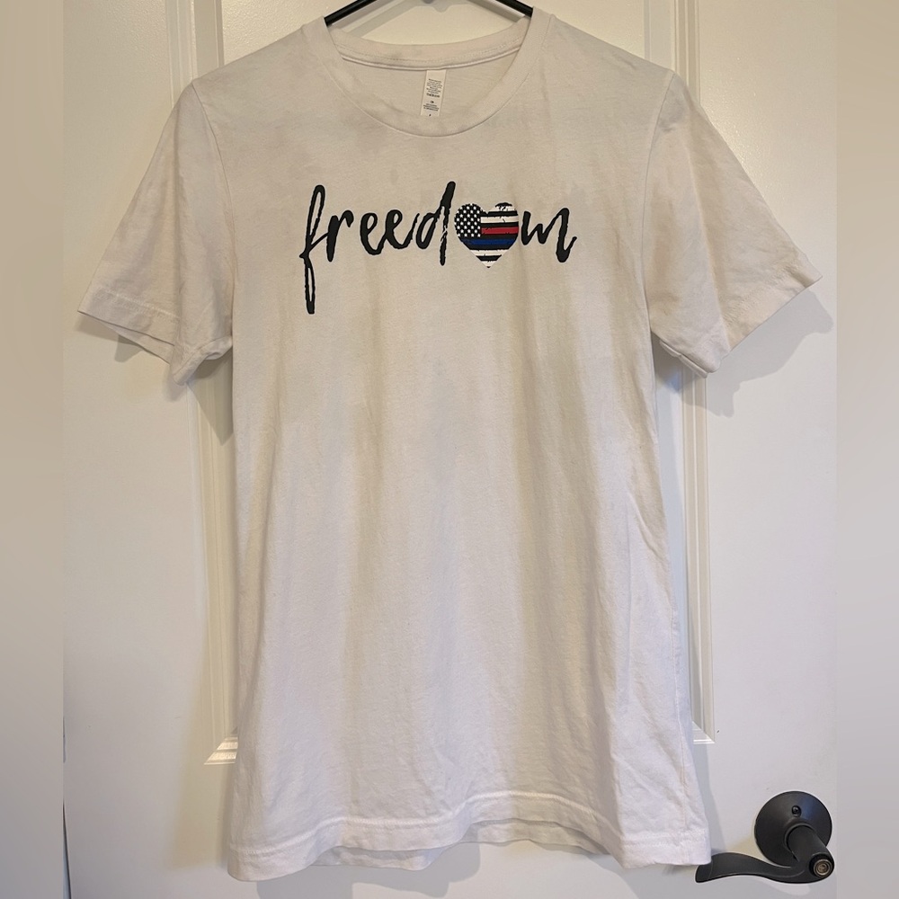 Womens S White Freedom Fourth of July Shirt